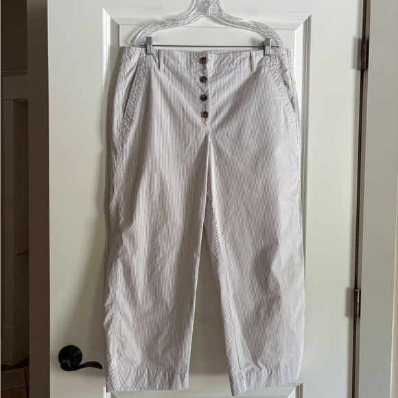 Talbots Women’s Button Fly Striped Pants - Picture 2 of 6